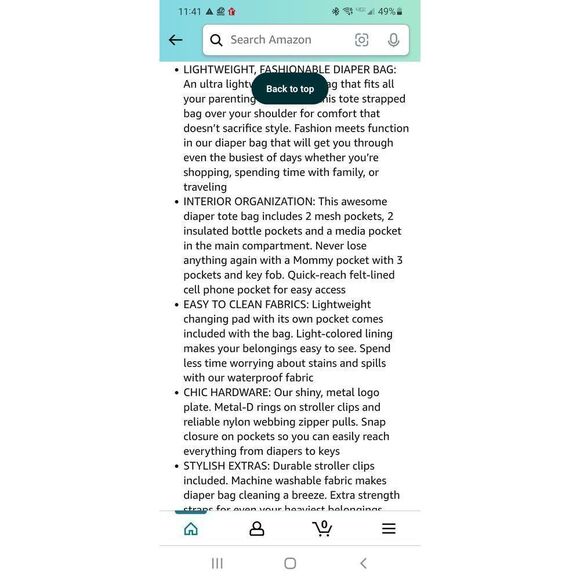 JuJuBe Tote Diaper Baby Bag Organizer Black Utility Mom - Picture 11 of 11